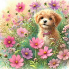 Load image into Gallery viewer, Daisy Field Dog 30*30CM (canvas) Full Round Drill Diamond Painting
