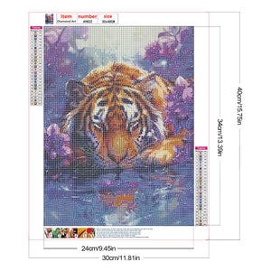 Big Tiger 30*40CM (canvas) Full Round Drill Diamond Painting