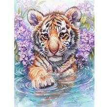 Load image into Gallery viewer, Tiger Cub 30*40CM (canvas) Full Round Drill Diamond Painting
