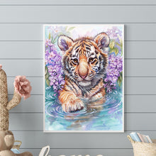 Load image into Gallery viewer, Tiger Cub 30*40CM (canvas) Full Round Drill Diamond Painting
