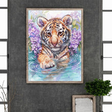 Load image into Gallery viewer, Tiger Cub 30*40CM (canvas) Full Round Drill Diamond Painting
