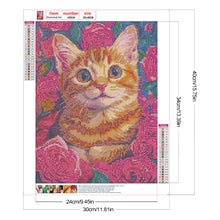 Load image into Gallery viewer, Rose Orange Cat 30*40CM (canvas) Full Round Drill Diamond Painting
