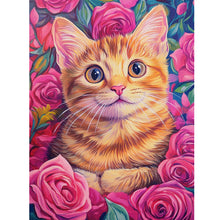 Load image into Gallery viewer, Rose Orange Cat 30*40CM (canvas) Full Round Drill Diamond Painting
