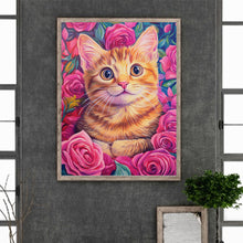 Load image into Gallery viewer, Rose Orange Cat 30*40CM (canvas) Full Round Drill Diamond Painting
