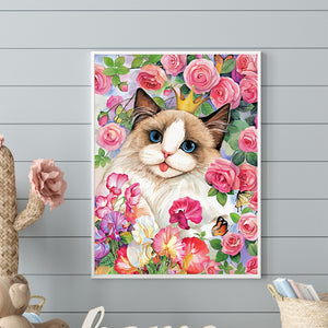 Rose Ragdoll Cat 30*40CM (canvas) Full Round Drill Diamond Painting