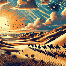 Load image into Gallery viewer, Desert Camel Caravan 40*40CM (canvas) Full Round Drill Diamond Painting
