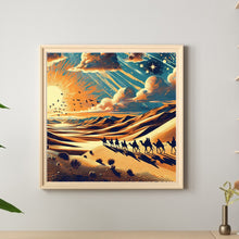 Load image into Gallery viewer, Desert Camel Caravan 40*40CM (canvas) Full Round Drill Diamond Painting
