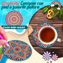 Load image into Gallery viewer, 6Pcs Wooden Mandala Diamond Painting Coasters with Holder for Adults Beginners
