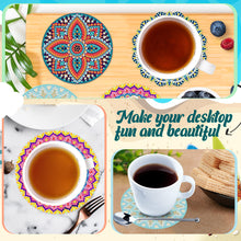 Load image into Gallery viewer, 6Pcs Wooden Mandala Diamond Painting Coasters with Holder for Adults Beginners
