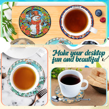 Load image into Gallery viewer, 6Pcs Wooden Snowman Diamond Painting Coasters with Holder for Adults Beginners
