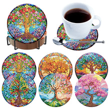 Load image into Gallery viewer, 6Pcs Wooden Tree Of Life Diamond Painting Coasters for Adults Beginners
