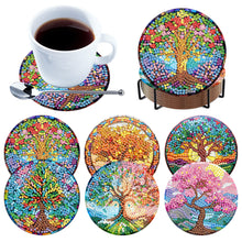 Load image into Gallery viewer, 6Pcs Wooden Tree Of Life Diamond Painting Coasters for Adults Beginners
