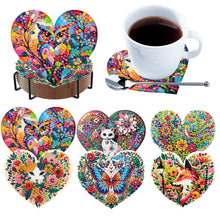 Load image into Gallery viewer, 6Pcs Wooden Love Animals Diamond Painting Coasters for Adults Beginners
