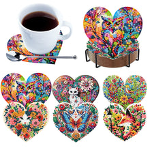 Load image into Gallery viewer, 6Pcs Wooden Love Animals Diamond Painting Coasters for Adults Beginners
