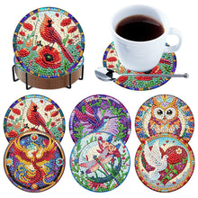 Load image into Gallery viewer, 6Pcs Wooden Animals Diamond Painting Coasters with Holder for Adults Beginners
