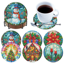 Load image into Gallery viewer, 6Pcs Wooden Christmas Diamond Painting Coasters with Holder for Adults Beginners
