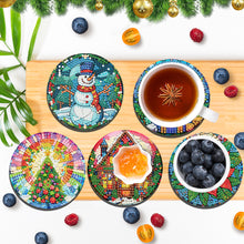 Load image into Gallery viewer, 6Pcs Wooden Christmas Diamond Painting Coasters with Holder for Adults Beginners
