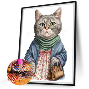 Cat Mom 40*50CM (canvas) Full Round Drill Diamond Painting