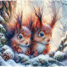 Load image into Gallery viewer, Small Animals In The Snow 30*30CM (canvas) Full Square Drill Diamond Painting
