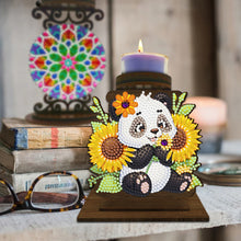 Load image into Gallery viewer, Sunflower Panda Diamond Painting Desktop Candle Holder Gifts for Family Friends
