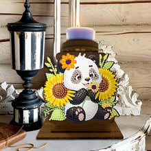 Load image into Gallery viewer, Sunflower Panda Diamond Painting Desktop Candle Holder Gifts for Family Friends
