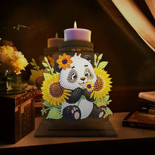 Load image into Gallery viewer, Sunflower Panda Diamond Painting Desktop Candle Holder Gifts for Family Friends
