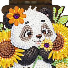 Load image into Gallery viewer, Sunflower Panda Diamond Painting Desktop Candle Holder Gifts for Family Friends
