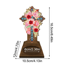 Load image into Gallery viewer, Flower Cross Diamond Painting Desktop Candle Holder Gifts for Family Friends
