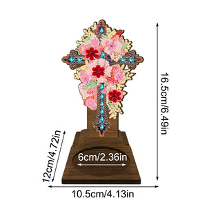 Flower Cross Diamond Painting Desktop Candle Holder Gifts for Family Friends