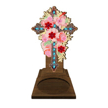 Load image into Gallery viewer, Flower Cross Diamond Painting Desktop Candle Holder Gifts for Family Friends
