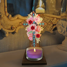 Load image into Gallery viewer, Flower Cross Diamond Painting Desktop Candle Holder Gifts for Family Friends
