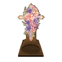 Load image into Gallery viewer, Flower Cross Diamond Painting Desktop Candle Holder Gifts for Family Friends
