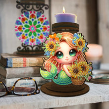 Load image into Gallery viewer, Sunflower Mermaid Diamond Painting Desktop Candle Holder Gifts for Family Friend
