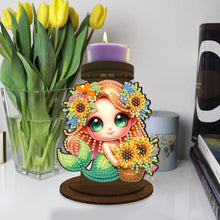 Load image into Gallery viewer, Sunflower Mermaid Diamond Painting Desktop Candle Holder Gifts for Family Friend
