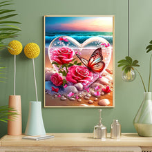 Load image into Gallery viewer, Seaside Rose Heart 40*50CM (canvas) Full Round Drill Diamond Painting
