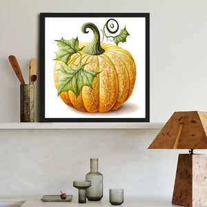 Green Leaf Pumpkin 40*40CM (canvas) Full Round Drill Diamond Painting