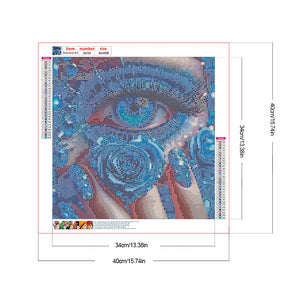 Blue Rose Eyes 40*40CM (canvas) Full Round Drill Diamond Painting