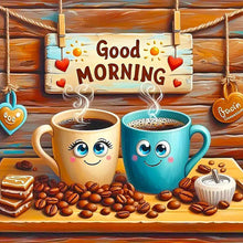 Load image into Gallery viewer, Good Morning Coffee 40*40CM (canvas) Full Round Drill Diamond Painting
