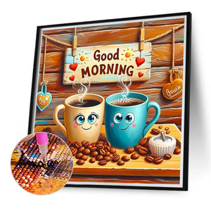 Good Morning Coffee 40*40CM (canvas) Full Round Drill Diamond Painting