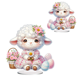 Acrylic Special Shape Easter Sheep 5D DIY Diamond Painting Desktop Ornaments