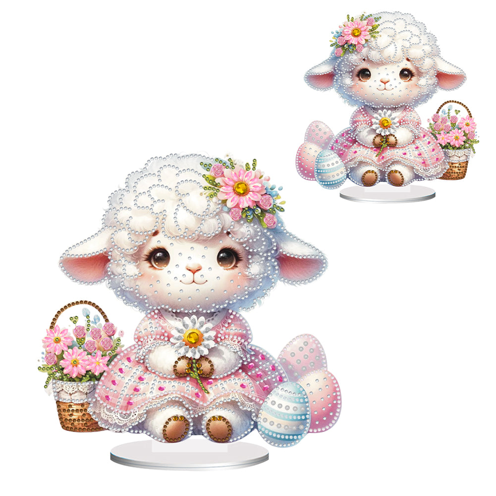 Acrylic Special Shape Easter Sheep 5D DIY Diamond Painting Desktop Ornaments