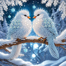 Load image into Gallery viewer, Winter Snow Scene Bird 30*30CM (canvas) Partial Special-Shaped Drill Diamond Painting
