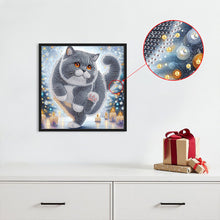 Load image into Gallery viewer, Winter Snow Scene Cat 30*30CM (canvas) Partial Special-Shaped Drill Diamond Painting
