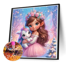 Load image into Gallery viewer, Butterfly Girl And Unicorn 50*50CM (canvas) Full Round Drill Diamond Painting
