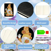 Load image into Gallery viewer, Special Shaped Sunflower Gnome Diamond Painting Journal Notebook for Adults
