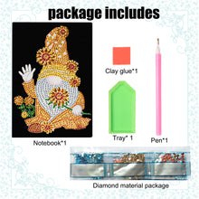 Load image into Gallery viewer, Special Shaped Sunflower Gnome Diamond Painting Journal Notebook for Adults
