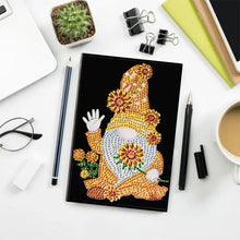 Load image into Gallery viewer, Special Shaped Sunflower Gnome Diamond Painting Journal Notebook for Adults

