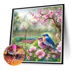 Flowers And Birds 40*40CM (canvas) Full Round Drill Diamond Painting