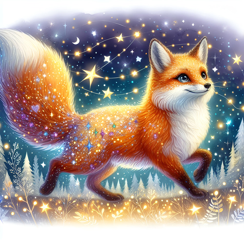 Fox 30*30CM (canvas) Full Round Drill Diamond Painting