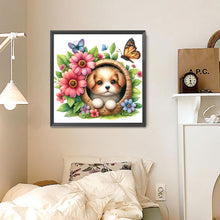 Load image into Gallery viewer, Dogs And Flowers 30*30CM (canvas) Full Round Drill Diamond Painting
